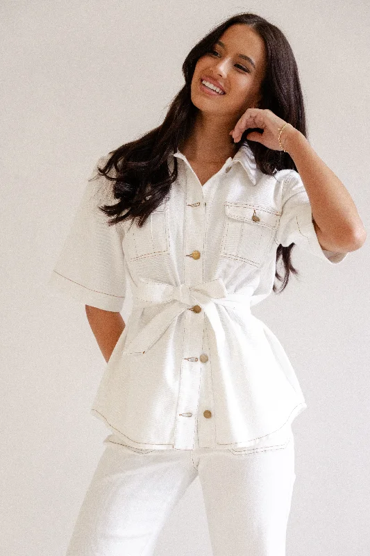 Lepal Denim Shirt - White