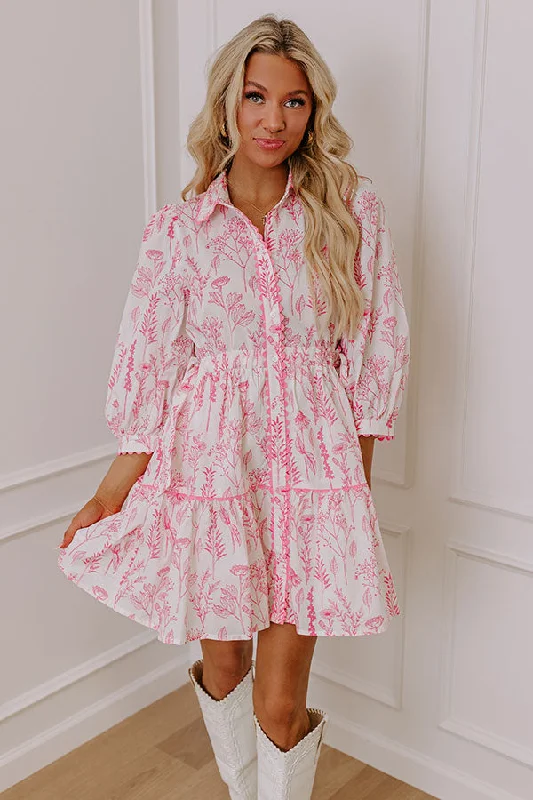 Memory Lane Floral Mini Dress in Pink