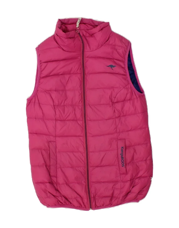 KANGAROOS Womens Graphic Padded Gilet IT 44 Medium Pink Polyester