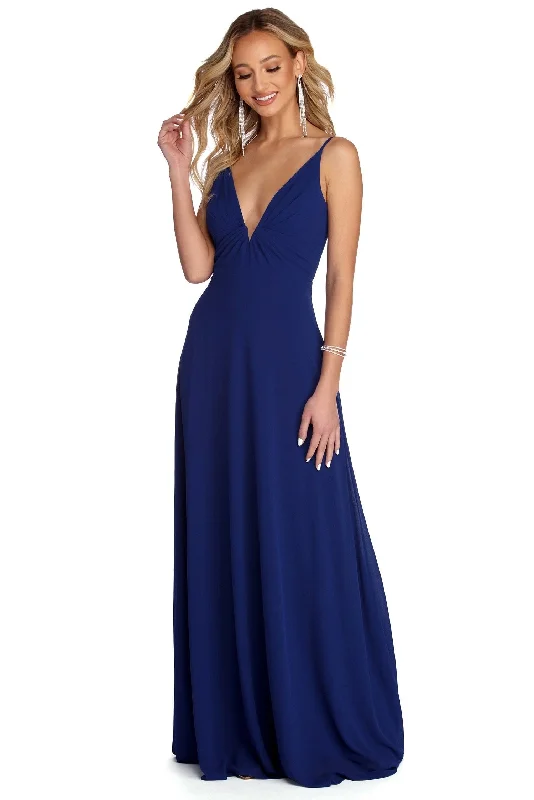 Julissa Formal Stylish Sleeveless Chiffon Dress