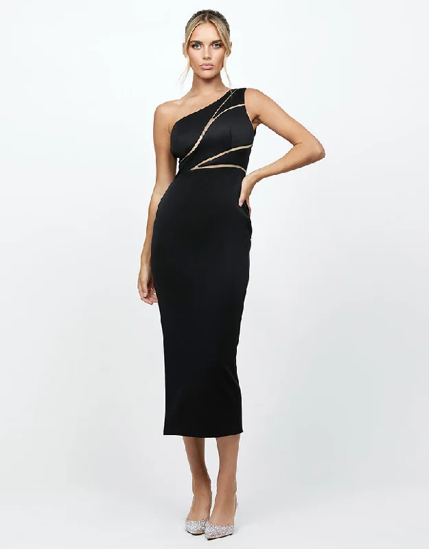 NARA ONE SHOULDER MIDI BL72D68S