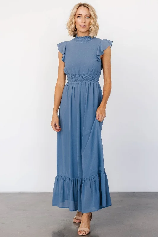 Kearny Ruffle Maxi Dress | Whisper Blue