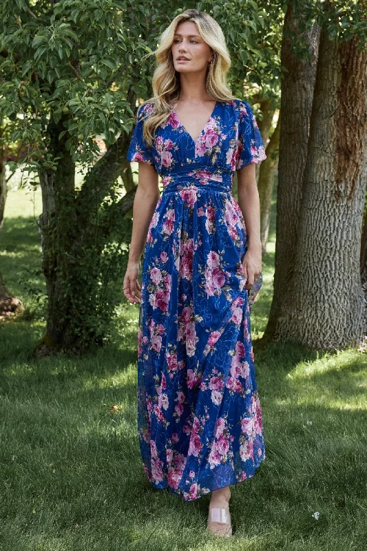 Ardley Maxi Dress | Navy + Pink Floral