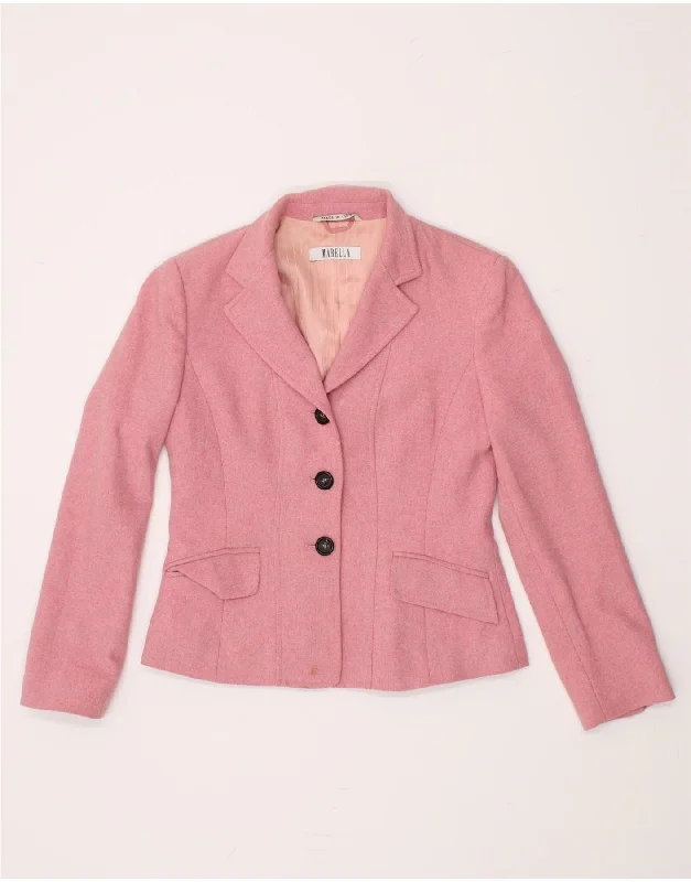 MARELLA Womens 3 Button Blazer Jacket UK 8 Small  Pink Wool