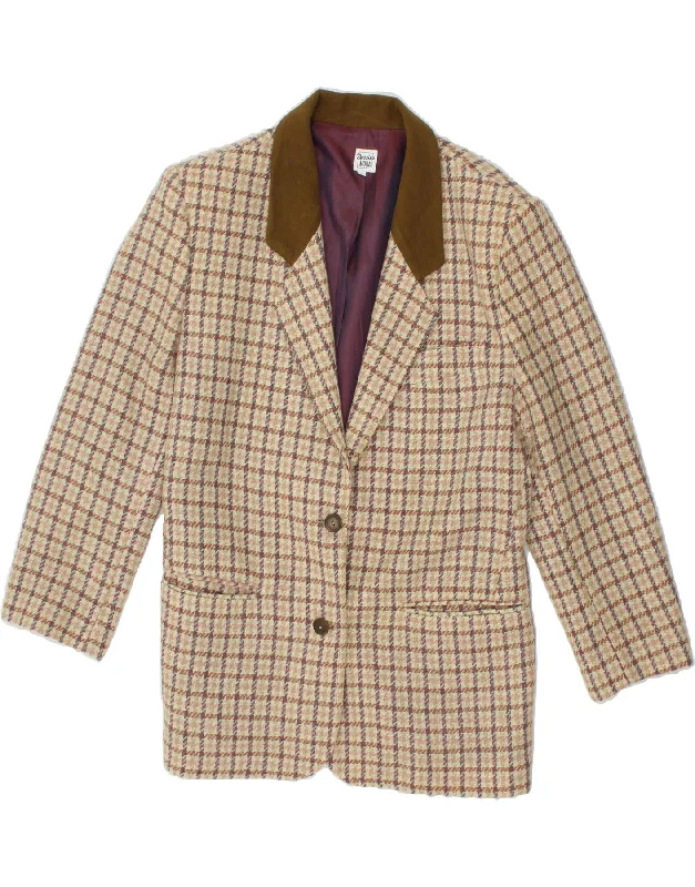 MODA DOSSIER Womens 2 Button 3/4 Sleeve Blazer Jacket UK 10 Small Beige