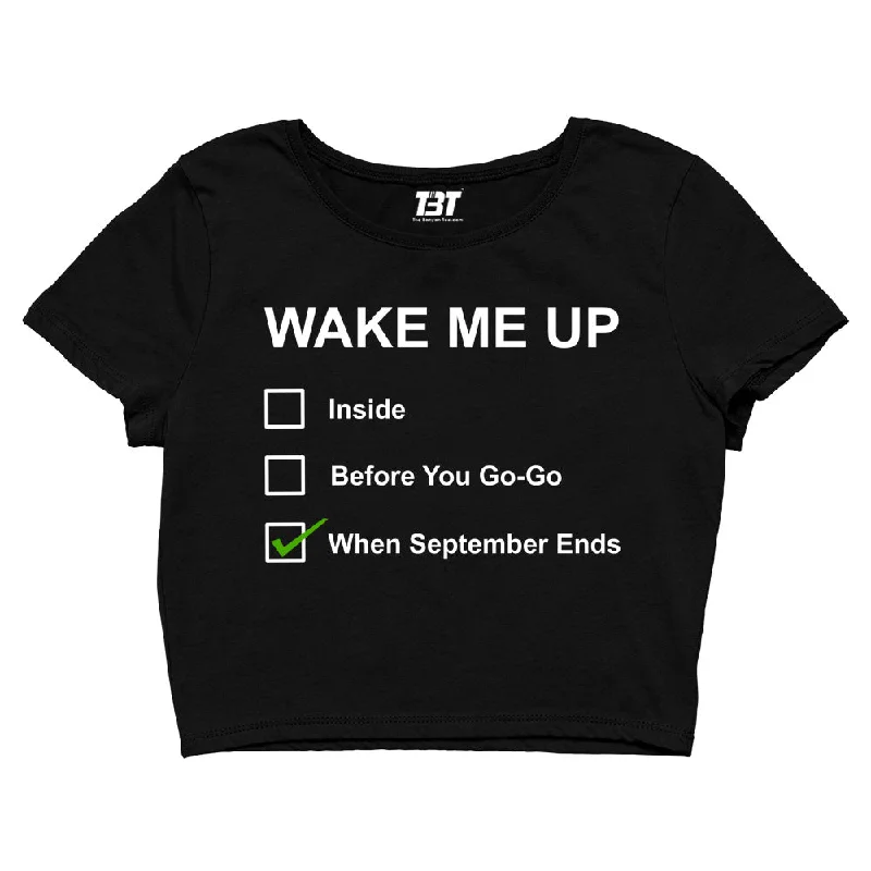 Green Day Crop Top - Wake Me Up When September Ends