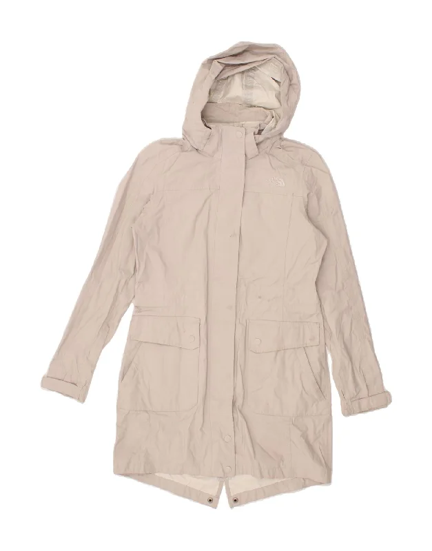 THE NORTH FACE Womens Hooded Raincoat UK 10 Small Beige Nylon