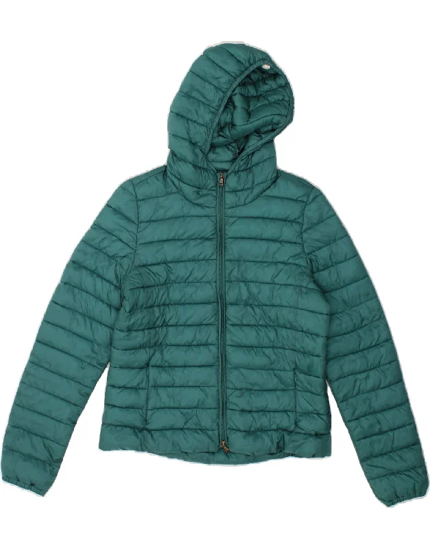 MARELLA Womens EMME Hooded Padded Jacket UK 14 Medium   Green Polyester