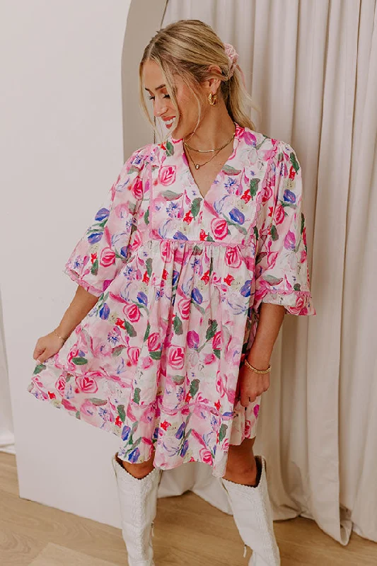 Floral Aroma Babydoll Mini Dress