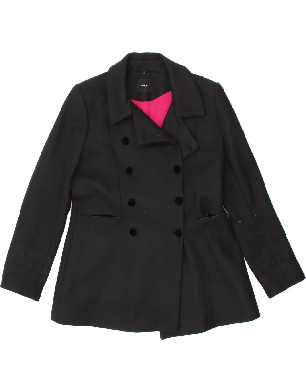 GUESS Womens Pea Coat UK 14 Medium Black