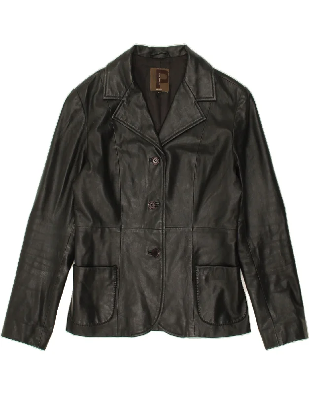 CONBIPEL Womens Leather Jacket IT 44 Medium Black Leather