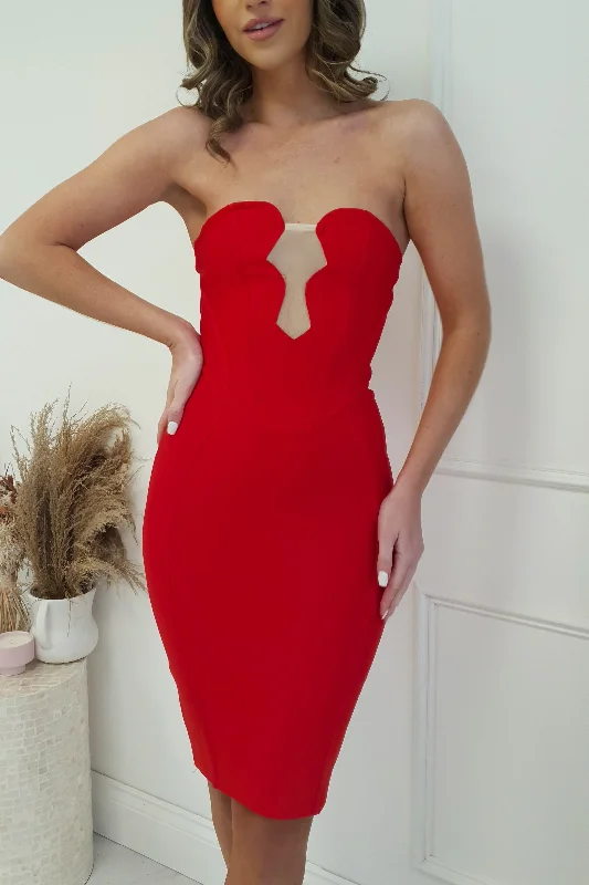 Radio City Bandage Dress | Red