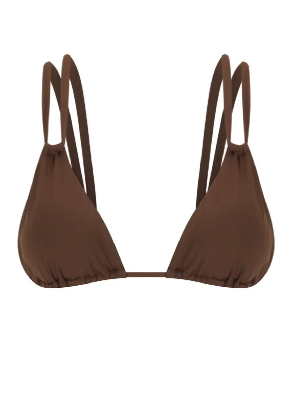 Kymberlee | Shoulder Strap Bikini Top | Chocolate