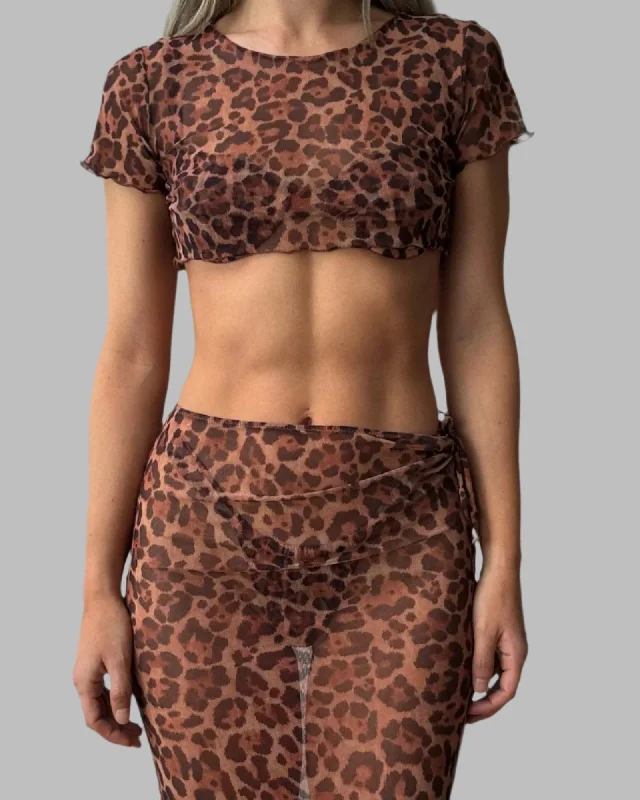 Cassie Mesh Top Safari