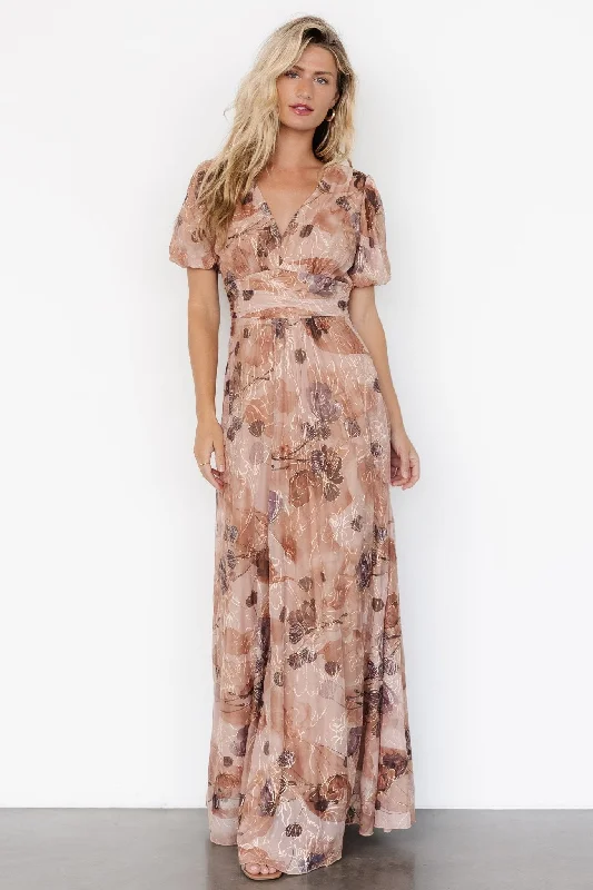 Ardley Maxi Dress | Taupe Floral