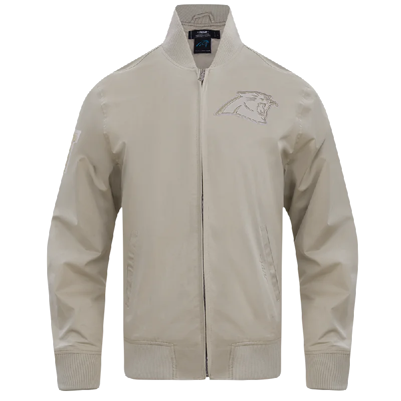 NFL CAROLINA PANTHERS NEUTRAL MEN'S TWILL JACKET (TAUPE)