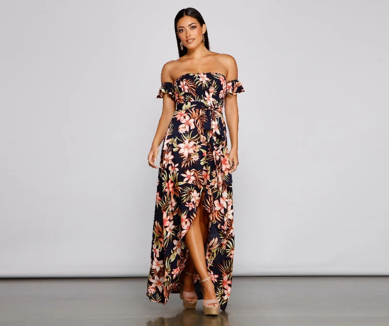 Tropical Sunsets Stylish Maxi Dress