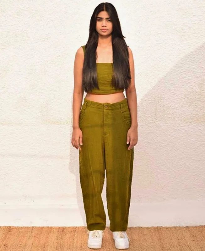 Olive Tapered Pants