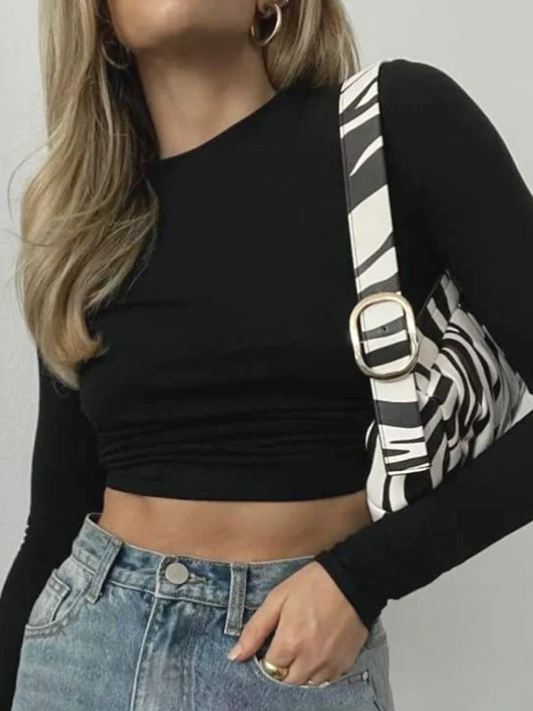 TastyHottie - Open Back Long Sleeve Crop Shirt