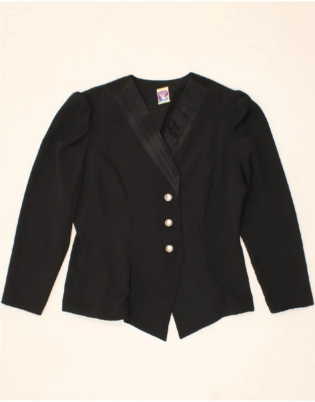 YESSICA Womens Oversized Asymetric 3 Button Blazer Jacket EU 44 XL Black