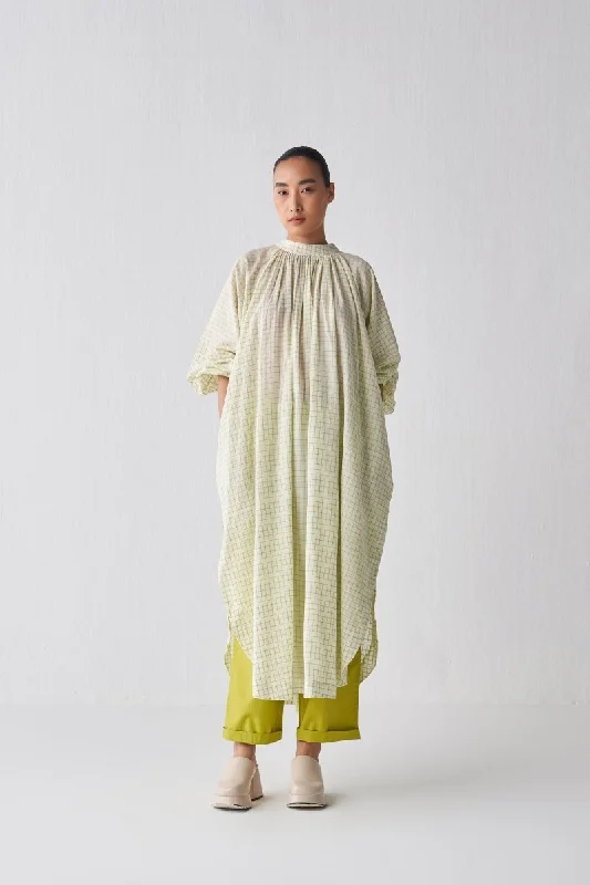 U Hem Tunic - Lime Check