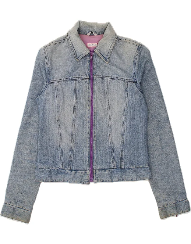 MAX&CO. Womens Crop Denim Jacket UK 10 Small  Blue Cotton