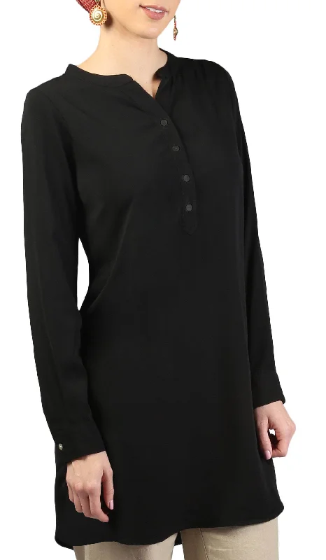 Parisa Long Modest Everyday Tunic - Black