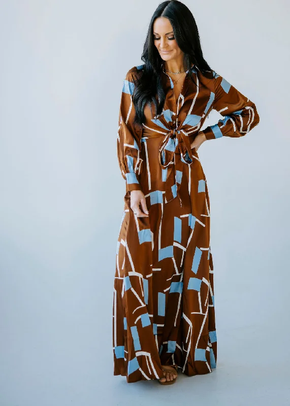 Zeina Printed Tie Front Dress