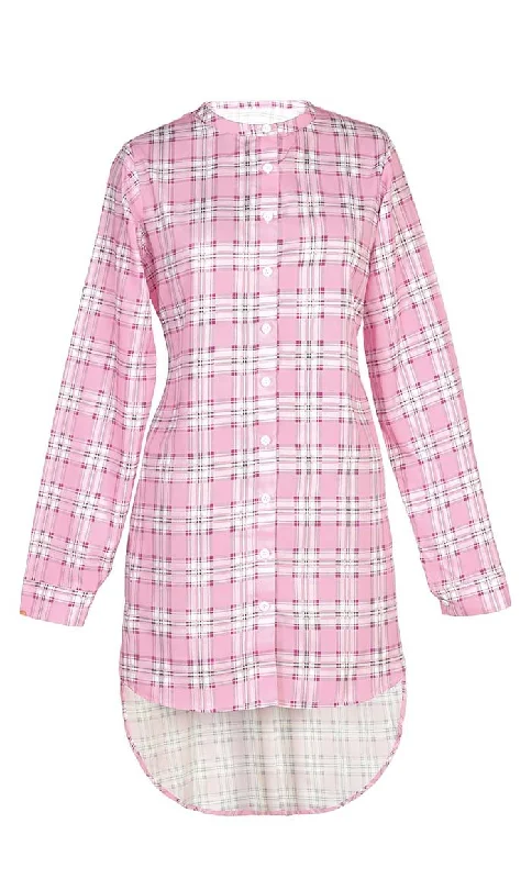 Moisture Wicking Crepe Check Printed Tunic With Pockets