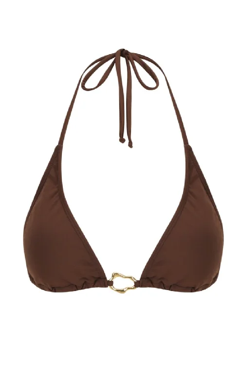 Leigh | Triangle Bikini Top | Chocolate