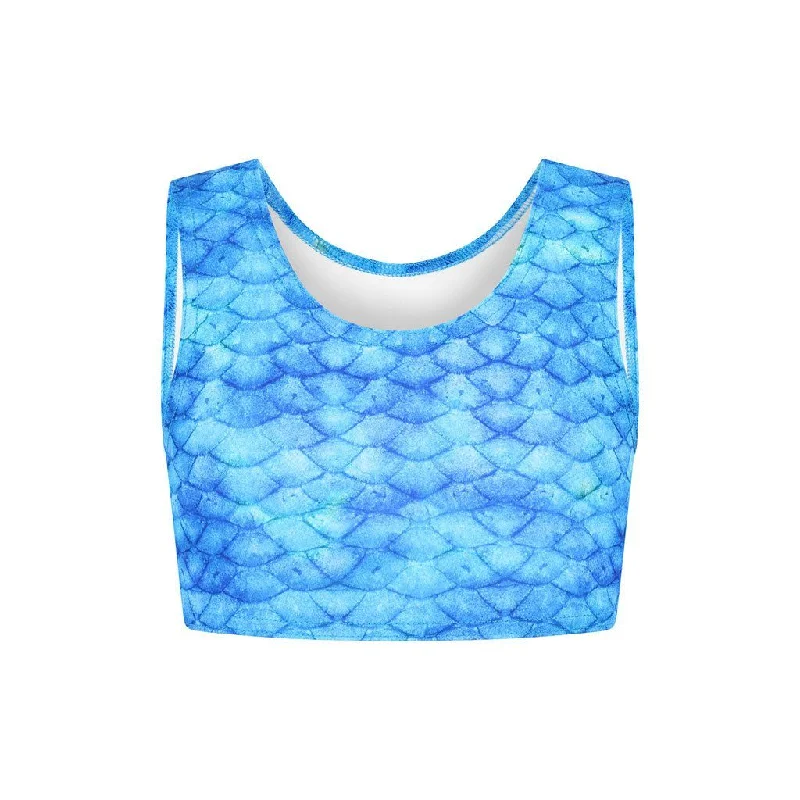 Frozen Aqua Mermaid Crop Top