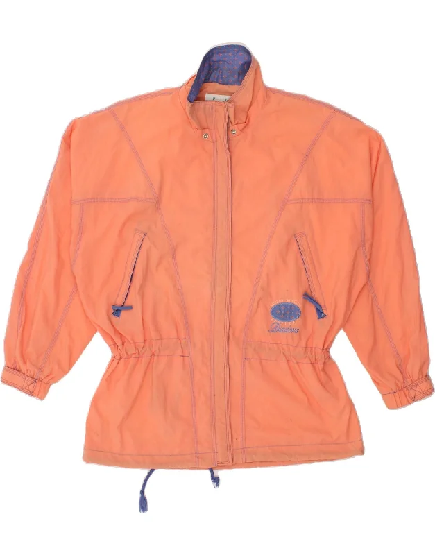 DIADORA Womens Bomber Jacket UK 14 Medium Orange Nylon