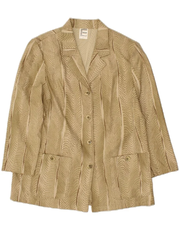 FRANKENWALDER Womens 4 Button 3/4 Sleeve Blazer Jacket EU 44 XL Beige