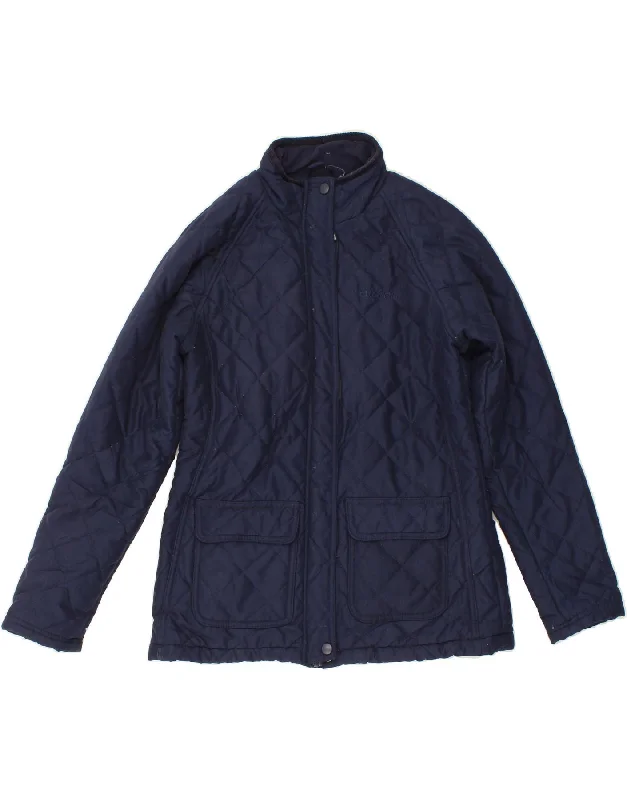 MOUNTAIN WAREHOUSE Womens Quilted Jacket UK 10 Small  Navy Blue Polyester