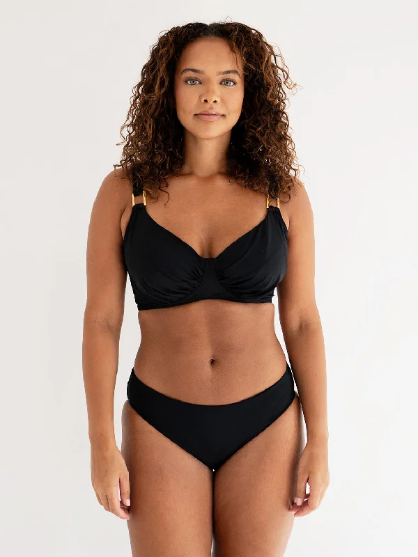 SECRET SUPPORT DD+ Full Cup Bikini Top Black