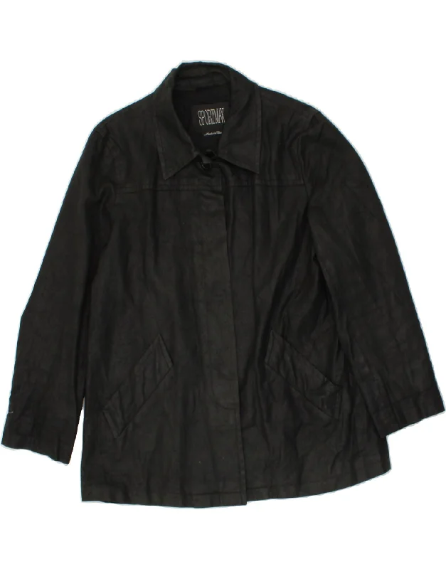 SPORTMAX Womens Bomber Jacket UK 14 Large  Black Cotton