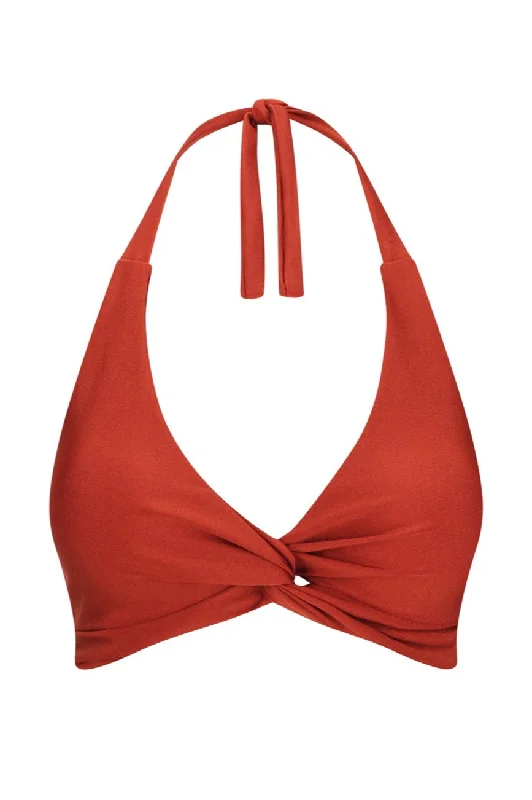 Ana | Halter Bikini Top | Burnt Umber