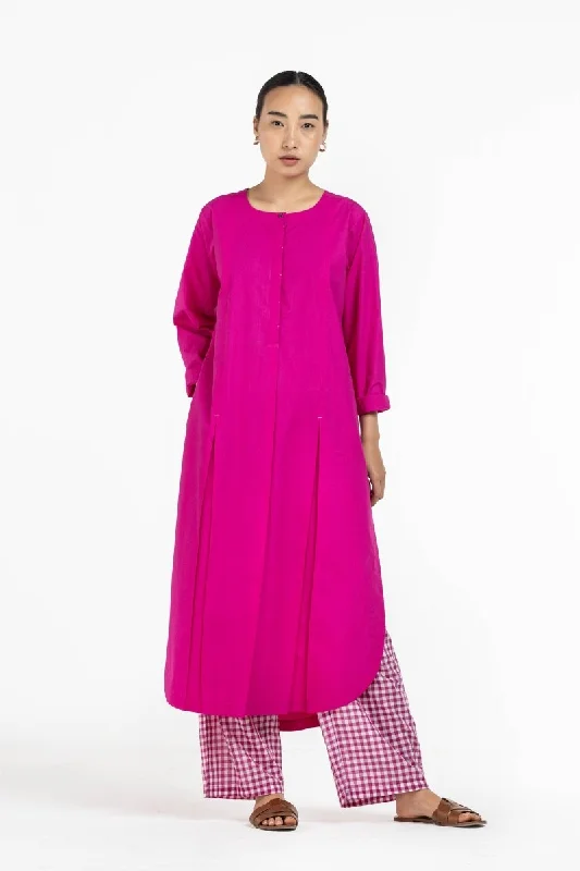 U Hem Kurta Hot Pink