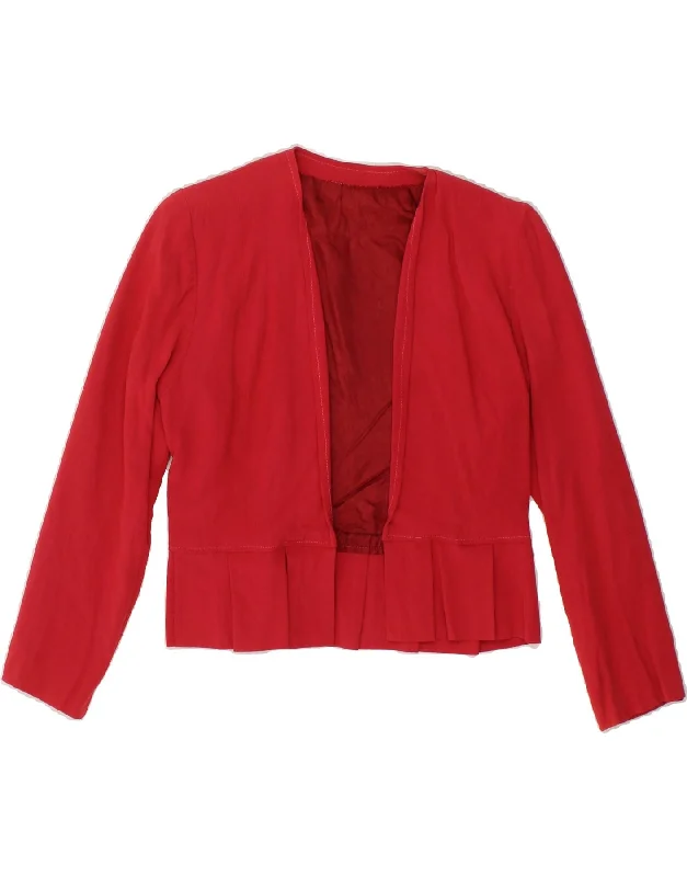 VINTAGE Womens 3/4 Sleeve Bolero Jacket UK 8 Small Red