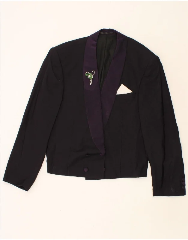 EMANI Womens Double Breasted Blazer Jacket UK 16 Large Purple