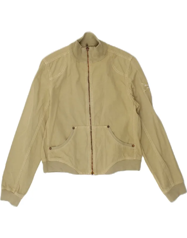 CHAMPION Womens Bomber Jacket UK 14 Medium Khaki Cotton