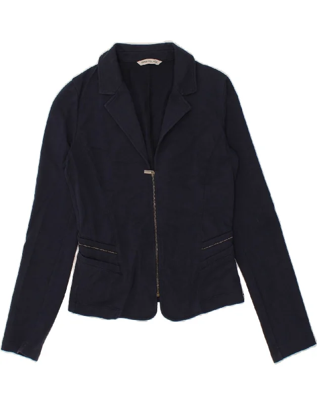 PENNY BLACK Womens Blazer Jacket UK 8 Small Navy Blue Cotton